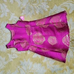 New Children's Place violet and gold floral dress - size 12